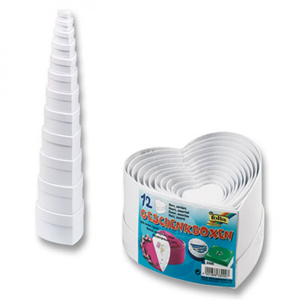 Набір білих коробок для декору "Серце" 12 шт