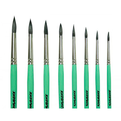 Белка круглая, серия Живопись 4121, чёрн. ворс, короткая ручка