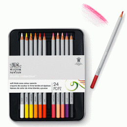 Набір кольорових олівців у металі Winsor & Newton Studio Colection Coloured Pensil, 24 шт