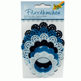 Набор высичок из фетра для декорирования Felt Frames синие оттенки 6 шт.