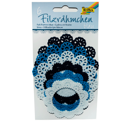 Набор висичок с фетра для декорирования Felt Frames  150 гр., 6 шт./ - синие оттенки