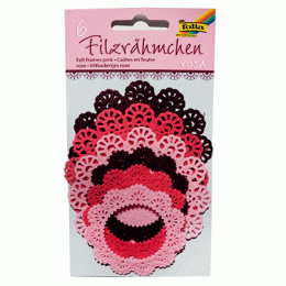 Набор высичок из фетра для декорирования Felt Frames розовые оттенки 6 шт.