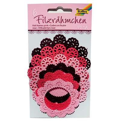 Набор висичок с фетра для декорирования Felt Frames  150 гр., 6 шт./ - розовые оттенки