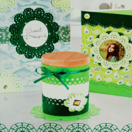 Набор высичок из фетра для декорирования Felt Frames зеленые оттенки 6 шт.