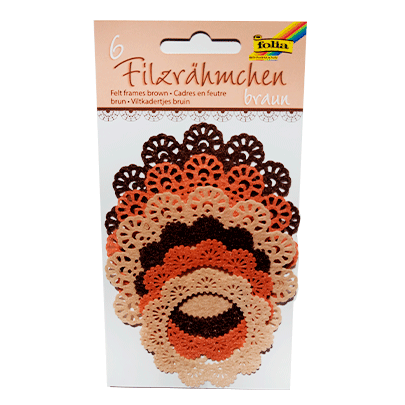 Набор висичок с фетра для декорирования Felt Frames  150 гр., 6 шт./ - коричневые оттенки