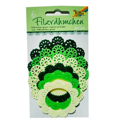 Набор висичок с фетра для декорирования Felt Frames  150 гр., 6 шт./ - зеленые оттенки