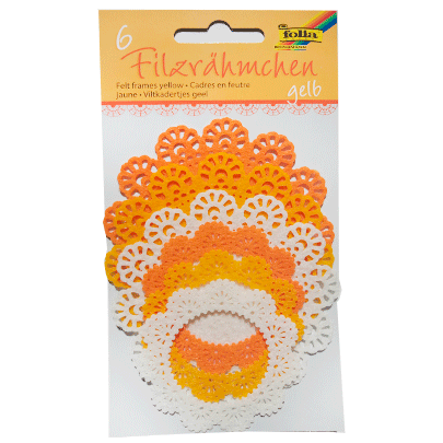 Набор висичок с фетра для декорирования Felt Frames  150 гр., 6 шт./ - желтые оттенки