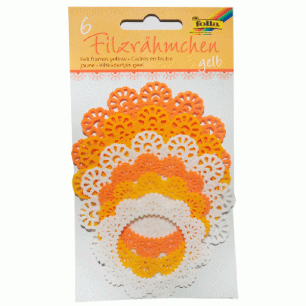 Набор высичок из фетра для декорирования Felt Frames желтые оттенки 6 шт.