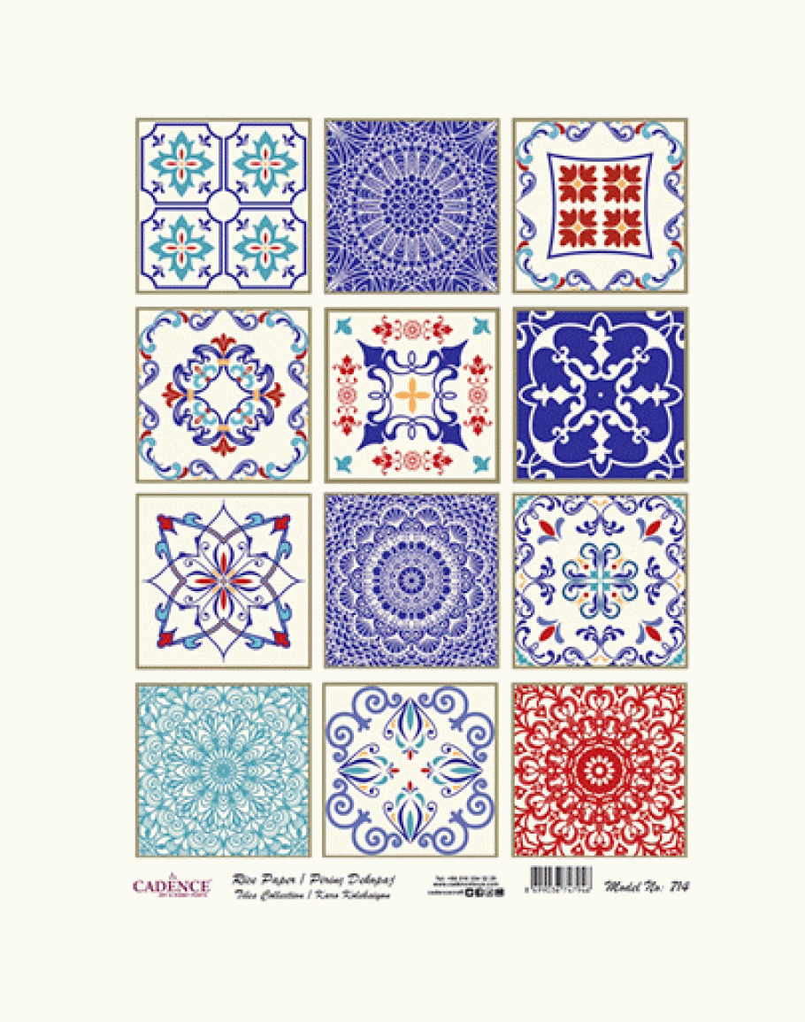 №714 декупажних карта на рисовому папері Cadence Rice Paper Decoupage, А4