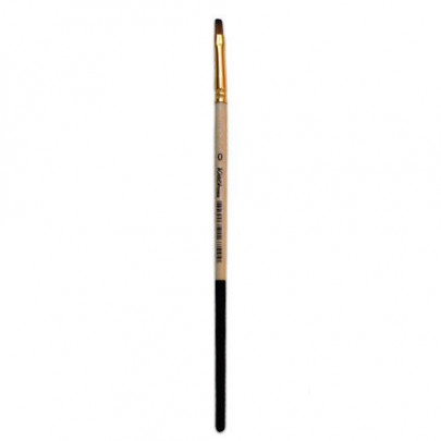 Кисть синтетика плоская, рыжий ворс, короткая ручка, сер.  Kissточка 72020