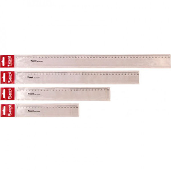 Лінійка пластикова Axent, прозора, 20 см