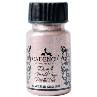 Акриловая краска Cadence Dora Metallic Paint, 50 мл, античный розовый