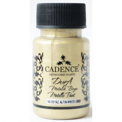 Акриловая краска Cadence Dora Metallic Paint, 50 мл, белое золото