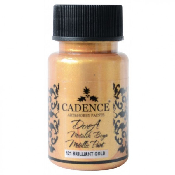 Акриловая краска металлик №121 Блестящее золото 50 мл, Cadence Dora Metallic Paint
