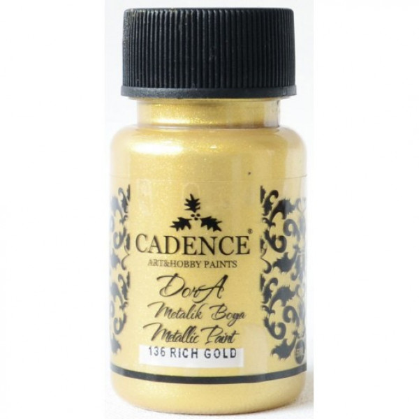 Акриловая краска металлик №136 Богатое золото 50 мл, Cadence Dora Metallic Paint