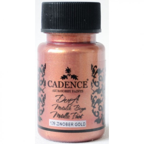 Акриловая краска металлик №128 Коралловое золото 50 мл, Cadence Dora Metallic Paint