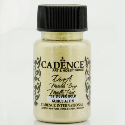 Акриловая краска Cadence Dora Metallic Paint, 50 мл, золотое серебро