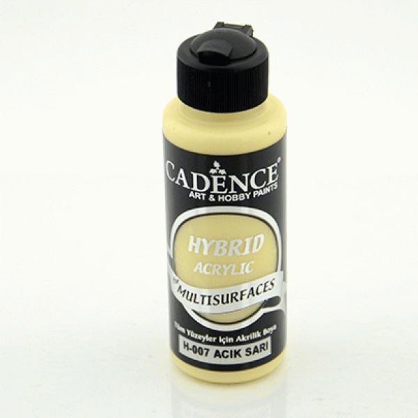 Акрилова фарба гібрид Cadence Hybrid Acrylic for Multisurfaces, №07 Пастельний жовтий (Light Yellow), 120 мл
