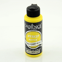 Акрилова фарба гібрид Cadence Hybrid Acrylic for Multisurfaces, №08 Лимонний (Lemon Yellow), 120 мл