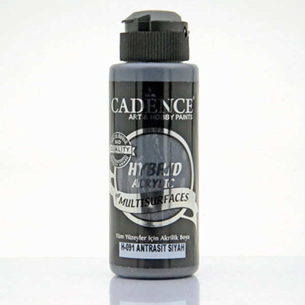 Акрилова фарба гібрид Cadence Hybrid Acrylic for Multisurfaces, №91 Чорний антрацит (Anthracite black), 120 мл