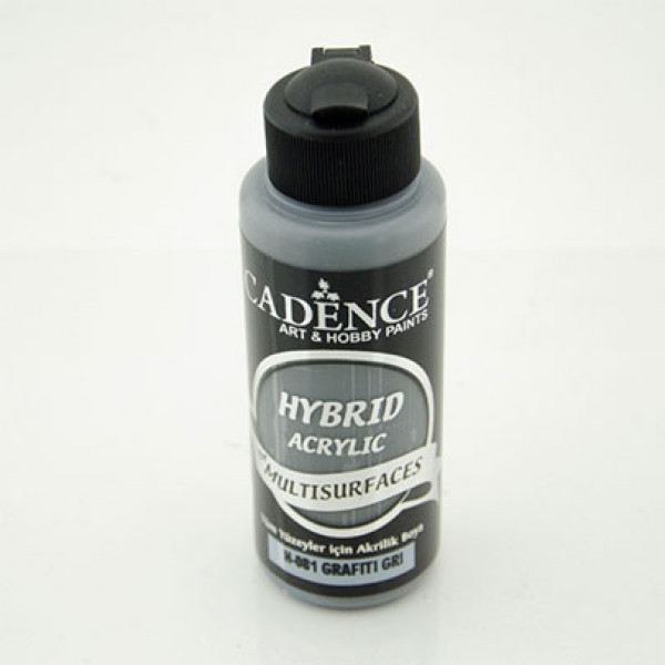 Акрилова фарба гібрид Cadence Hybrid Acrylic for Multisurfaces, №81 Сірий графітовий (Graffiti Gray), 120 мл
