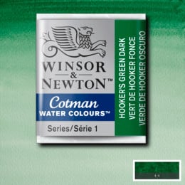 Акварельна фарба Winsor & Newton Cotman Half Pan, №312 Хукер темно-зелений