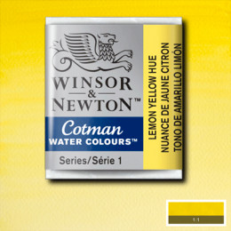 Акварельна фарба Winsor & Newton Cotman Half Pan, №346 Лимонна жовта