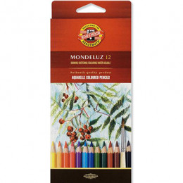 Акварельные цветные карандаши Koh-i-Noor Mondeluz 12 цветов