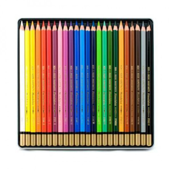 Набір акварельних олівців в металевій коробці Koh-i-Noor Mondeluz, 24 кольору
