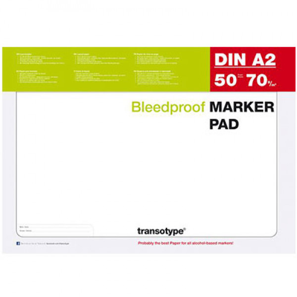 Альбом (блок) паперу для маркерів Transotype  А2 42*59,4 см, 70 г/м2, 50 аркушів