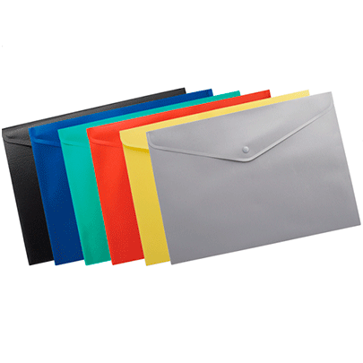 Папка-конверт Buromax, А4 на кнопке/ - Синий