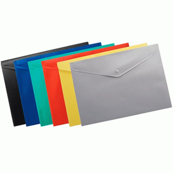 Папка-конверт Buromax, А4 на кнопці, Синя