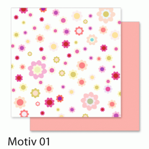 Папір для скрапбукінгу Design Papers "Flowers" 190г, 30.5x30.5см, №101