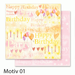 Бумага для скрапбукинга Design Papers "Party" 190г, 30.5x30.5см, №201