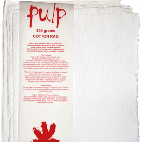 Папір пап'є-маше rag pulp white, Khadi, 500 гр, А3