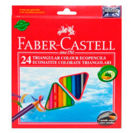 Кольорові олівці тригранні, Faber Castell, 24 шт + точилка