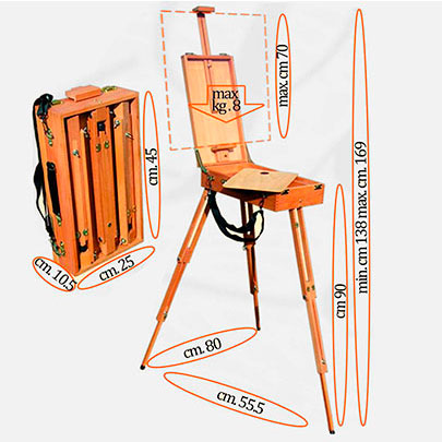 Этюдник, бук, 45х25х10,5 см