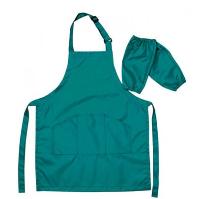 Фартук детский с нарукавниками, зеленый