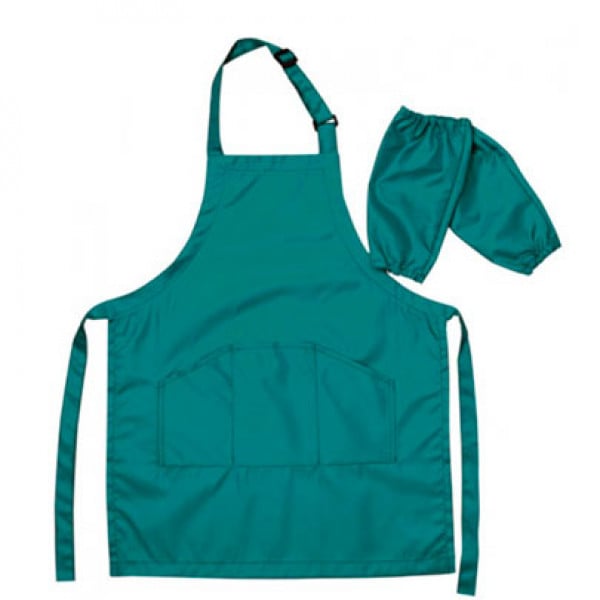 Фартух дитячий з нарукавниками, зелений