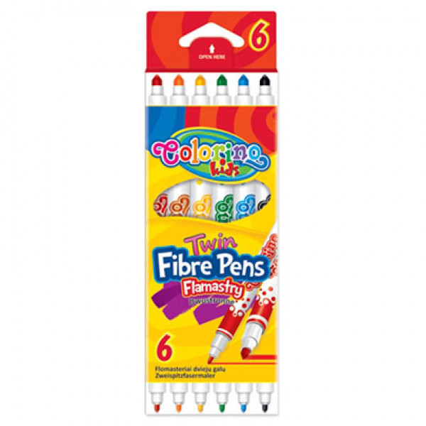 Фломастери Colorino 2-сторонні, 6 кол.
