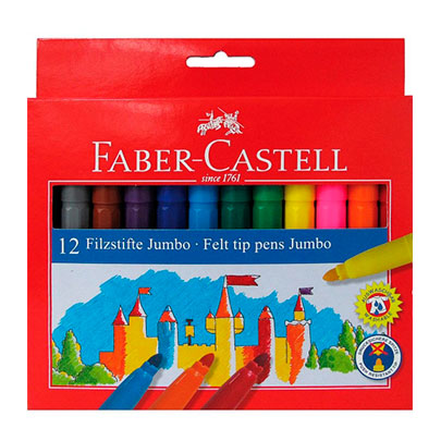 Фломастери Faber-Castell Filip Jumbo, картонна упаковка, 12 кольорів