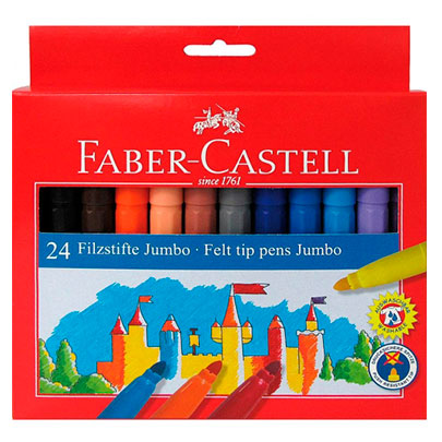 Фломастери Faber-Castell Filip Jumbo, картонна упаковка, 24 кольори