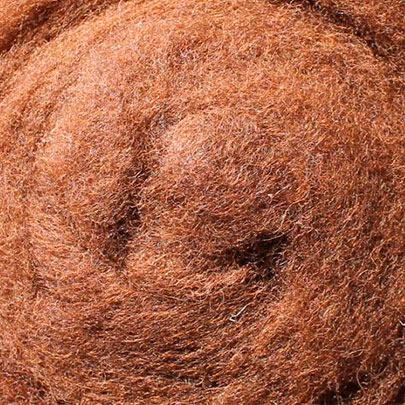 Кардочесанная шерсть, 25 гр., коричнево-красный