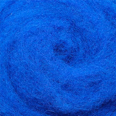 Кардочесанная шерсть, 25 гр., королевский синий