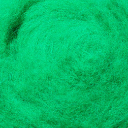 Кардочесана вовна, 25 гр., Зелена тепла