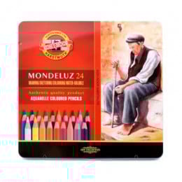 Набір акварельних олівців в металевій коробці Koh-i-Noor Mondeluz, 24 кольору