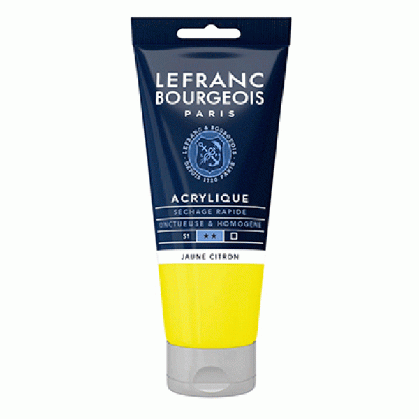 Фарба акрилова Lefranc Fine Acrylic Color, Serie 1 №169 Лимонно-жовта (Lemon yellow), 80 мл.