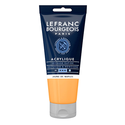 Краска акриловая Lefranc Fine Acrylic Color, Serie 1, 80 мл, #816 Неаполитанский желтый (Naples yellow)