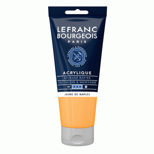 Фарба акрилова Lefranc Fine Acrylic Color, Serie 1 №816 Неаполітанська жовта (Naples yellow), 80 мл.