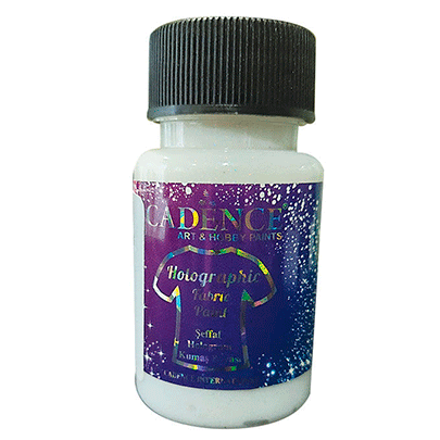 Краска для ткани голографическая, Cadence Holographic Glitter Fabric Paint, 50 мл, Прозрачная